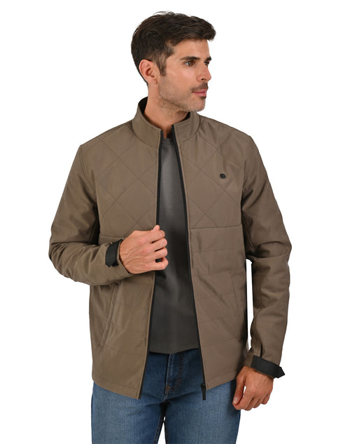 Chamarra color Taupe PORTFOLIO para caballero estilo puffer.